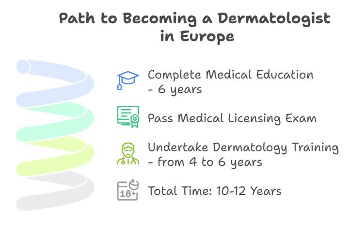 How to Become a Dermatologist in Europe Infographic