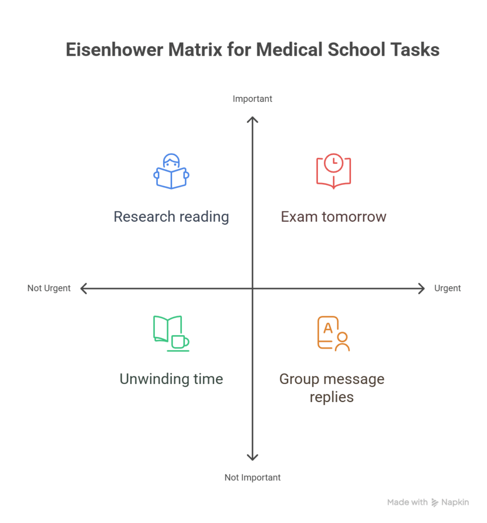 Eisenhower Matrix For Medical School Tasks